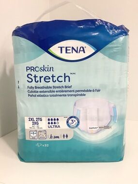 NEW Tena ProSkin UNISEX 32 pieces Stretch Fully Breathable Briefs Disposable 2XL